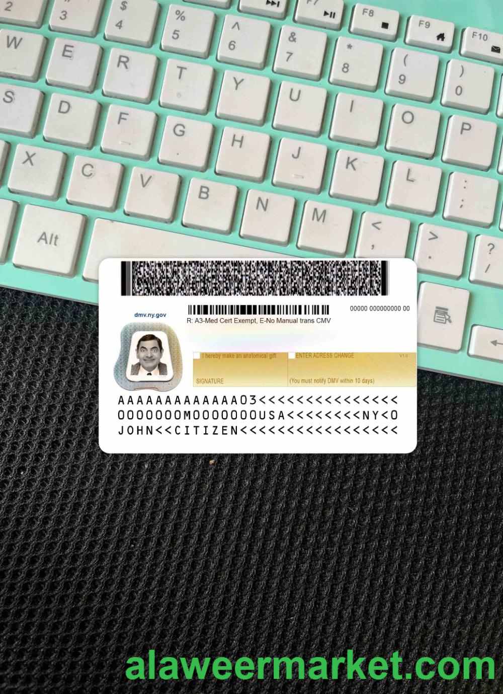 USA New York driving license under 21 (version 2) photolook BACK